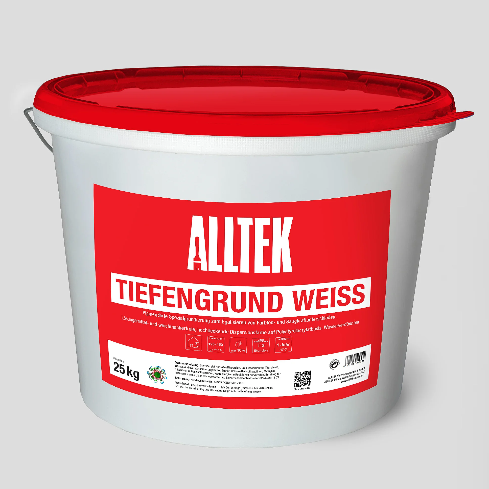 Ein Kübel mit Tiefengrund Weiß