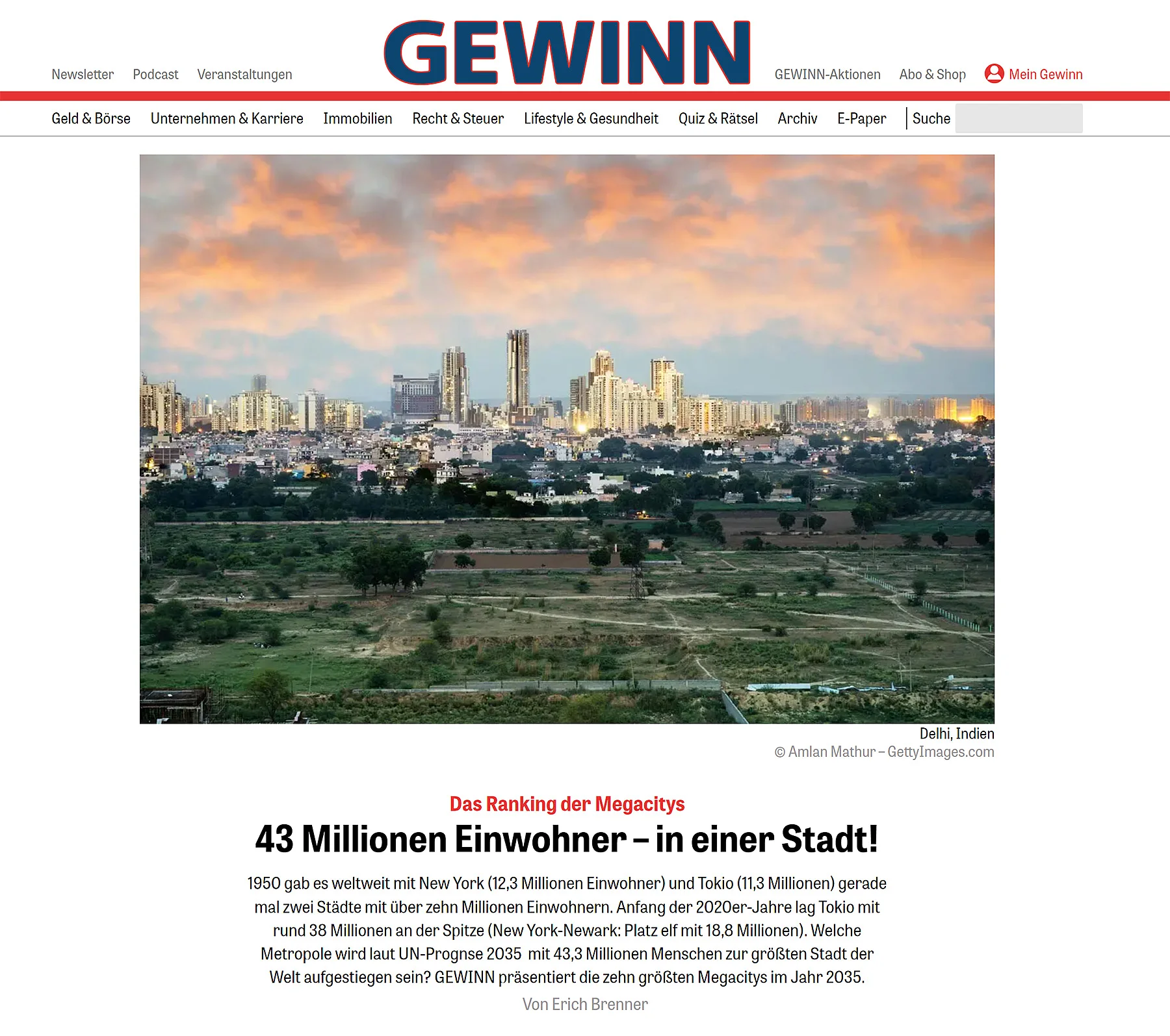 Screendesign Gewinn