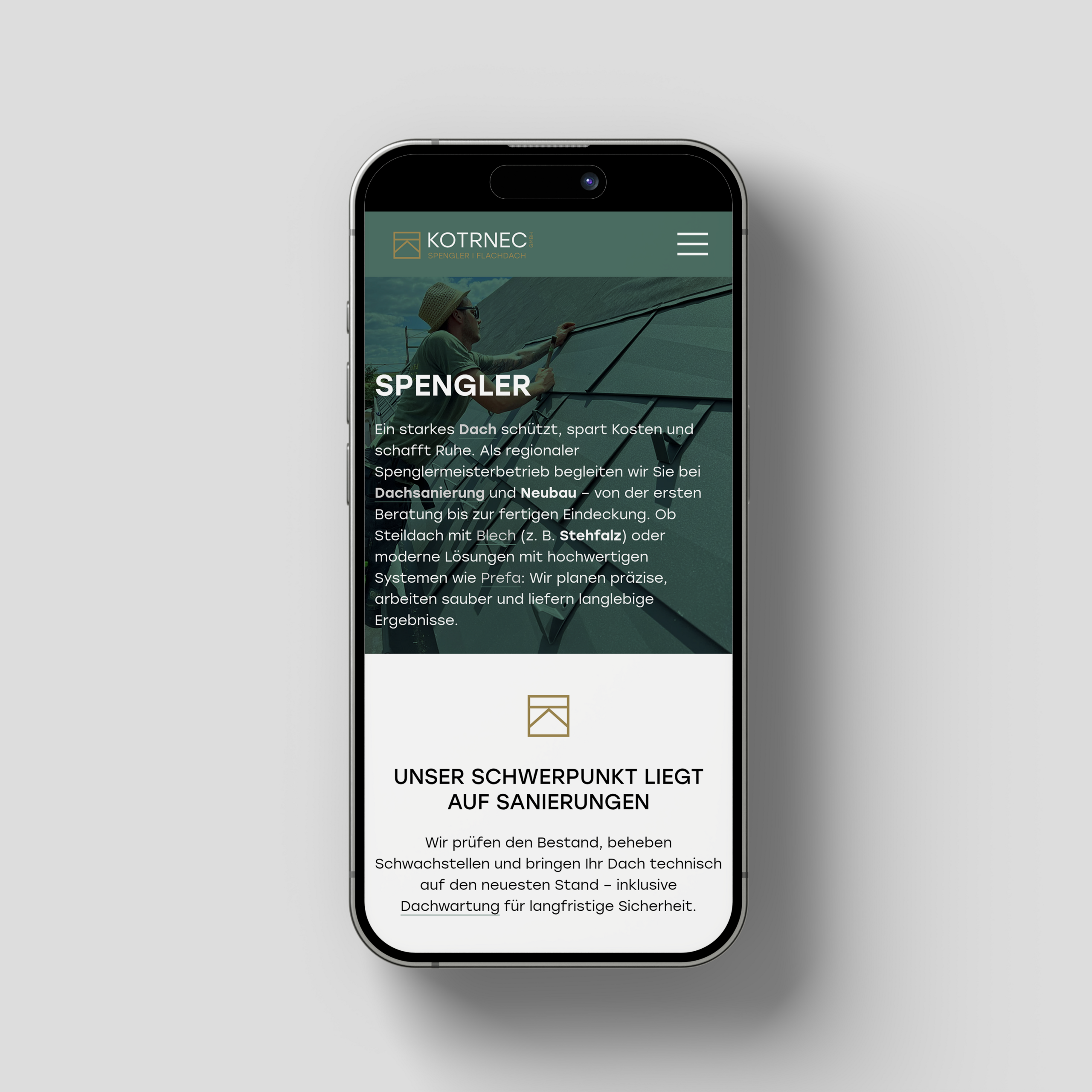 Handy Mockup mit einer offenen Seite von Kotrnec