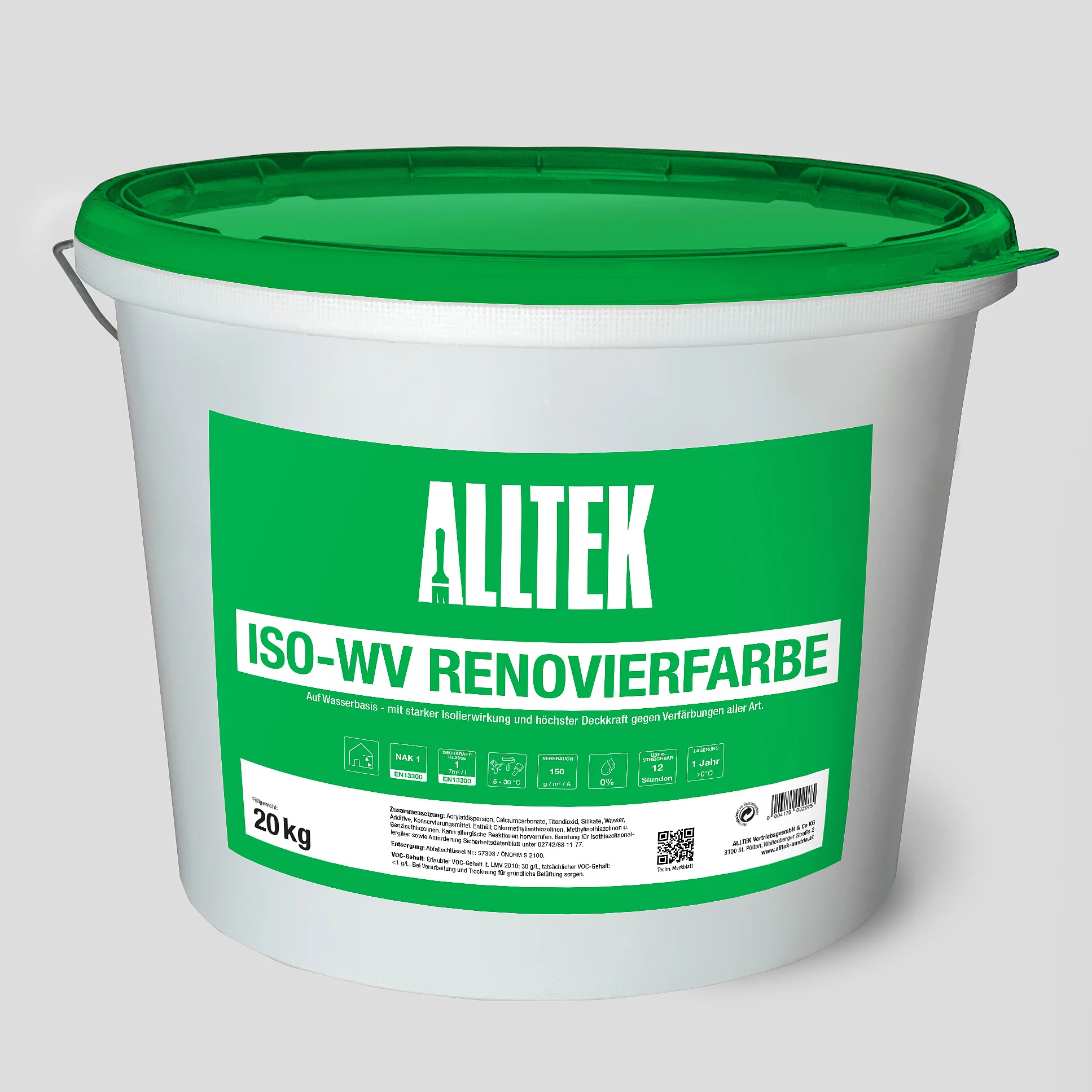 Ein Kübel mit ISO-WV Renovierfarbe